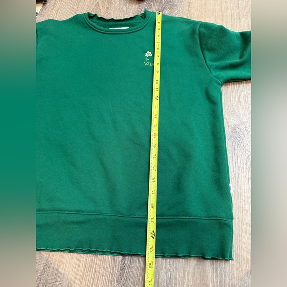 Vans Anaheim Floral Rose Embroidery Crewneck Sweatshirt Green Medium - Picture 6 of 7